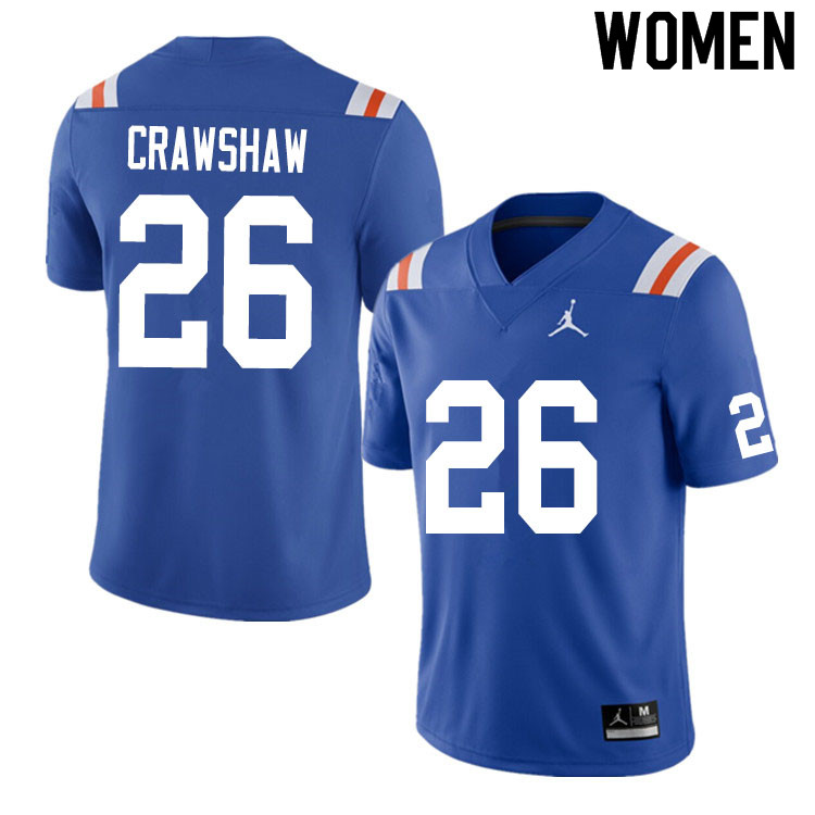 Women #26 Jeremy Crawshaw Florida Gators College Football Jerseys Sale-Throwback - Click Image to Close